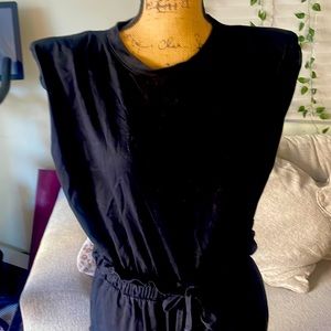 Black VICI jumpsuit with jogger bottoms. Dress it up or dress it down